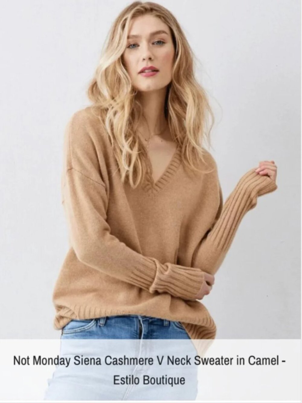 Not Monday Siena 100% Cashmere V-Neck Sweater size XS - Picture 6 of 6